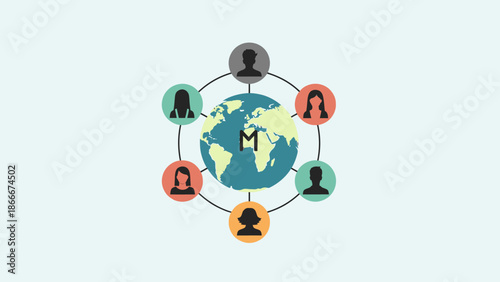 Global Network Connection People Around World.