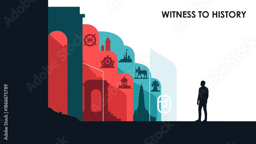 Man Standing Witness to History Silhouette.