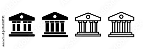 Bank icon vector illustration. Bank sign and symbol, museum, university