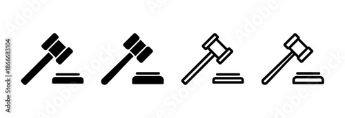 Gavel icon vector illustration. judge gavel sign and symbol. law icon. auction hammer