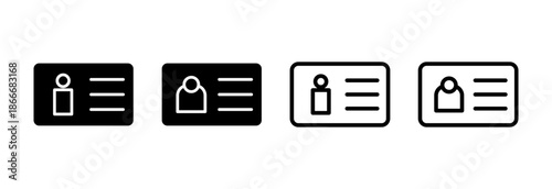 License icon vector illustration. ID card icon. driver license, staff identification card