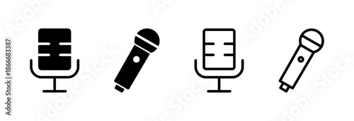 Microphone icon vector illustration. karaoke sign and symbol