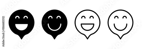 smile icon vector illustration. smile emoticon icon. feedback sign and symbol