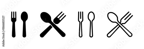 spoon and fork icon vector illustration. spoon, fork and knife icon vector. restaurant sign and symbol