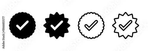 verified icon vector illustration. verification check mark. approved sign and symbol
