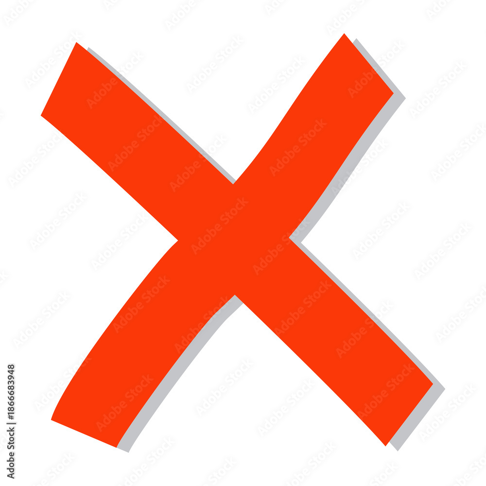 Obraz premium cross mark in flat red style