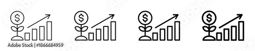 Financial Growth  Icon Set Different Style Collection