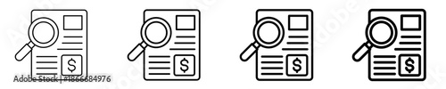 Financial Audit  Icon Set Different Style Collection