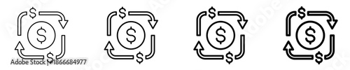 Cash Conversion Cycle  Icon Set Different Style Collection