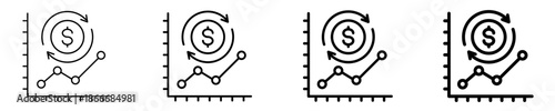 Cash Flow Chart  Icon Set Different Style Collection