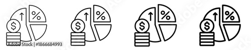 Profit Margin  Icon Set Different Style Collection