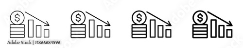 Expense Reduction  Icon Set Different Style Collection