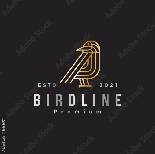 Abstract Geometric Bird Logo Design Luxury