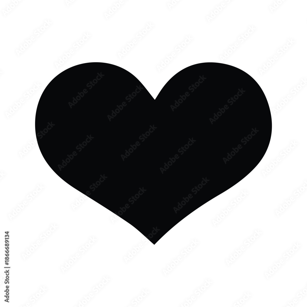 Obraz premium Heart Icon. Love Symbol Silhouette. Romantic Shape Logo