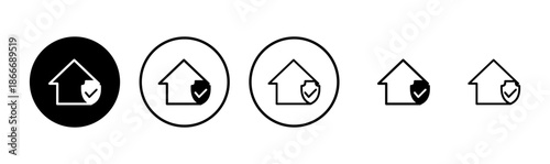 home insurance icon logo design. home protection sign and symbol