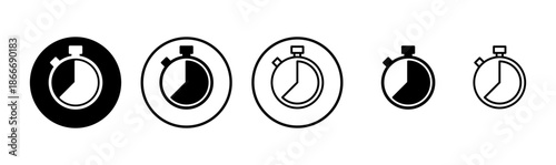 Stopwatch icon logo design. Timer sign and symbol. Countdown icon. Period of time