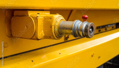 Close-up of a Yellow Trucks Air Hose Connection.