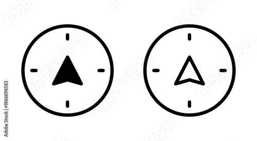 Compass icon symbol for apps and websites. arrow compass icon sign and symbol