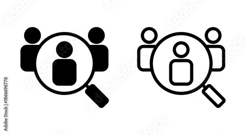 Hiring icon symbol for apps and websites. Search job vacancy sign and symbol. Human resources concept. Recruitment