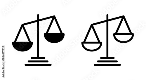 Scales icon symbol for apps and websites. Law scale icon. Justice sign and symbol