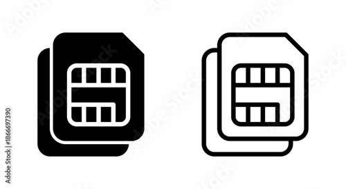 Sim card icon symbol for apps and websites. dual sim card sign and symbol