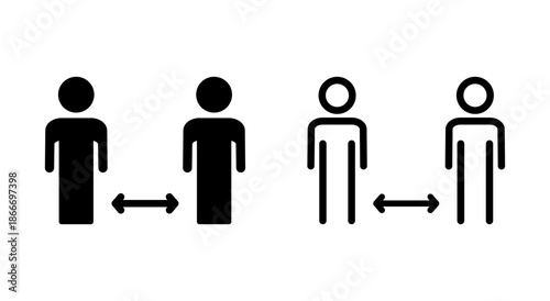 Social distance icon symbol for apps and websites. social distancing sign and symbol. self quarantine sign