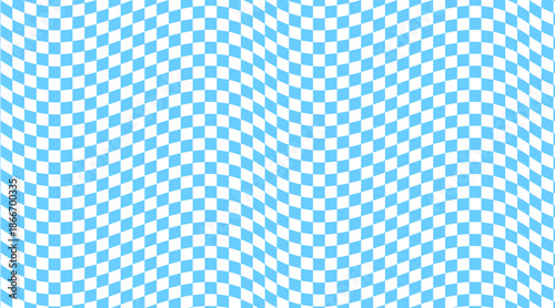 Checker curl vector flag. Twisted race pattern with wavy convex and concave lines. Seamless retro 70s style, psychedelic trippy chessboard design. Vector illustration for textiles, posters, or web.
