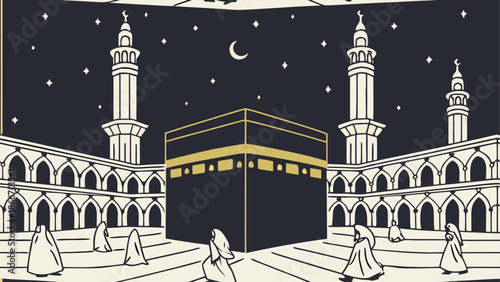 Night at the holy kaaba