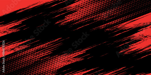 Abstract horizontal bright red and blue stripes background. You can use it for advertisements, posters, templates, business presentations. Vector illustration