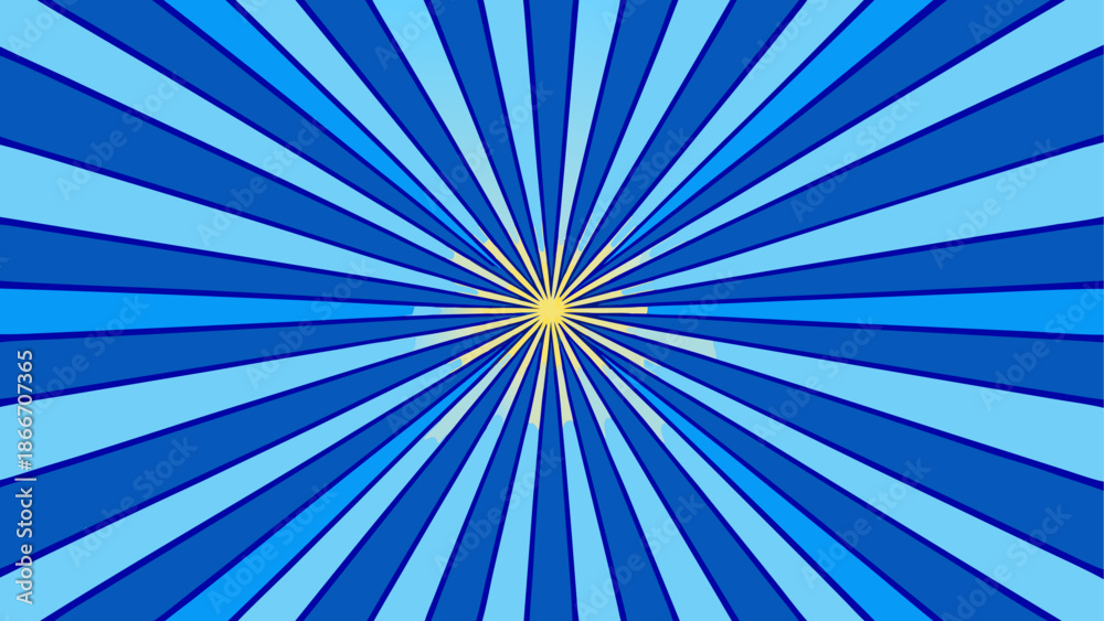 Obraz premium Radiating blue sunburst pattern