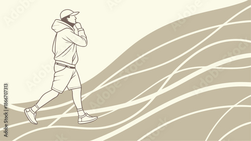 Man walking on beach