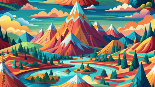 Vibrant mountain landscape