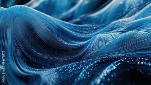 Abstract blue digital wave data flow, background texture