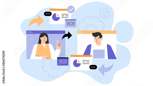 Flat design of digital twin in business operations