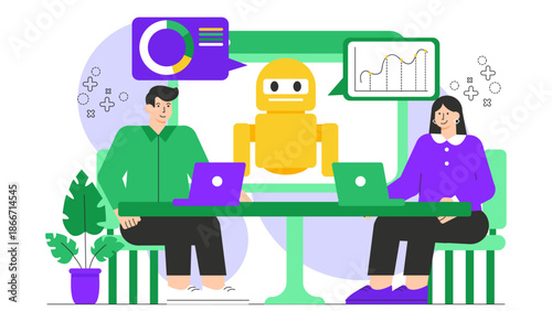 Flat design of artificial intelligence in office workflow