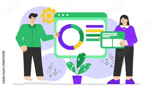 Business people automating repetitive tasks