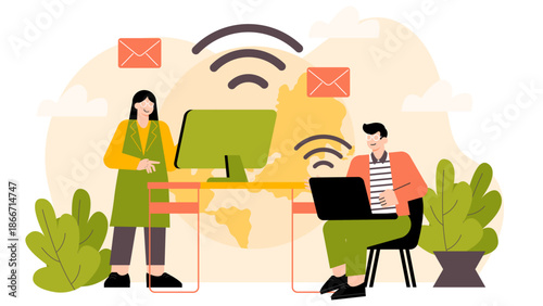 Flat design of Internet of Things in workplace