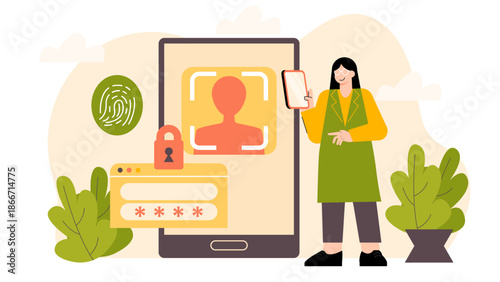 Flat design of digital identity verification process