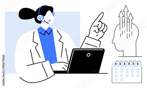 Customer support concept. Customer support helps users with problem-solving and service. Customer support aids communication, idea generation, and effective planning. For business, development