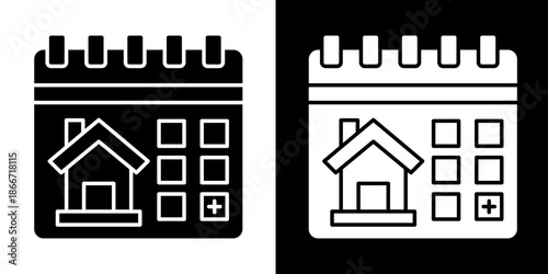 Calendar  Icon Set White Style Collection