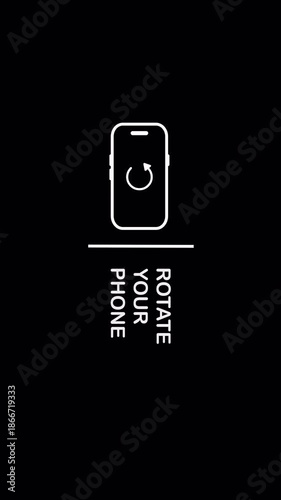 rotate your phone isolated on black background. 4k video animation