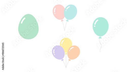 Colorful balloons floating in the air. Spring Vector Packs. EPS Editable