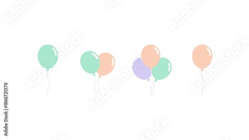 Colorful balloons floating in air 1. Spring Vector Packs. EPS Editable