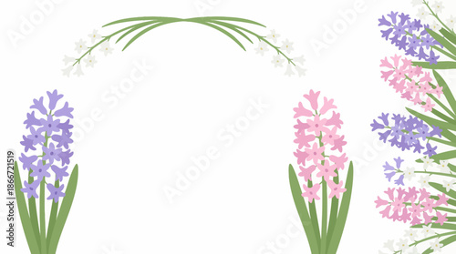 Colorful flowers on white background 1. Spring Vector Packs. EPS Editable