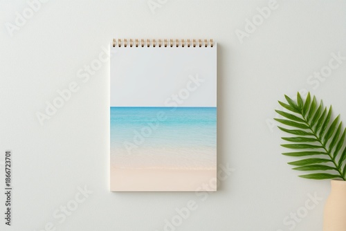 Calendar, Mockup, Botanical Floral Desktop Calendar Stationery Design Modern Home Office Workspace Branding Layout, Minimalist, Botanical, Stationery,