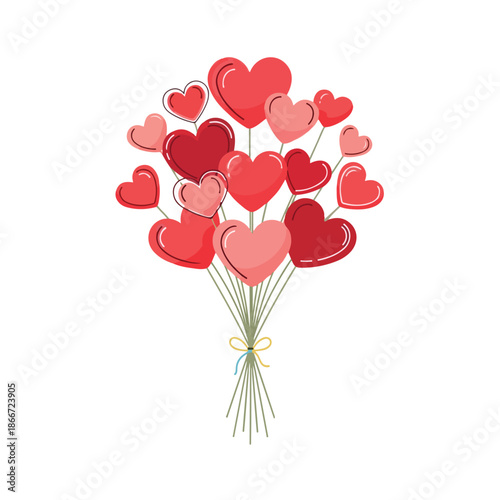 A bouquet of hearts instead of flowers