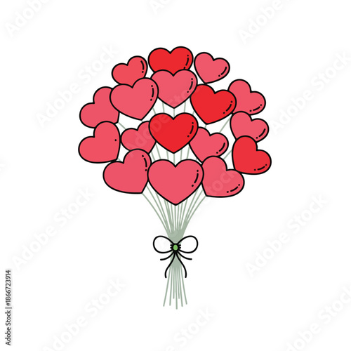 A bouquet of hearts instead of flowers