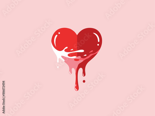 Dripping Heart Broken Love Illustration