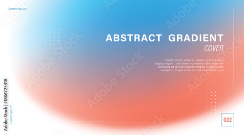 Blue orange poster background with gradient mesh and copy space for modern business cover and eco web banner design