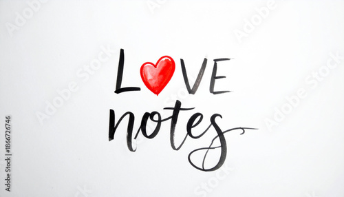 A heartwarming love note typography on a white background with a classic editorial Valentine style